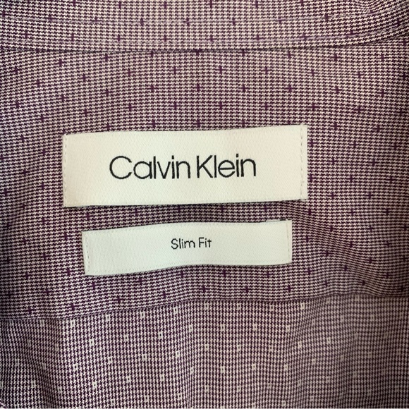 Calvin Klein Slim Fit Mens Top 32/33 M Purple - Picture 2 of 6